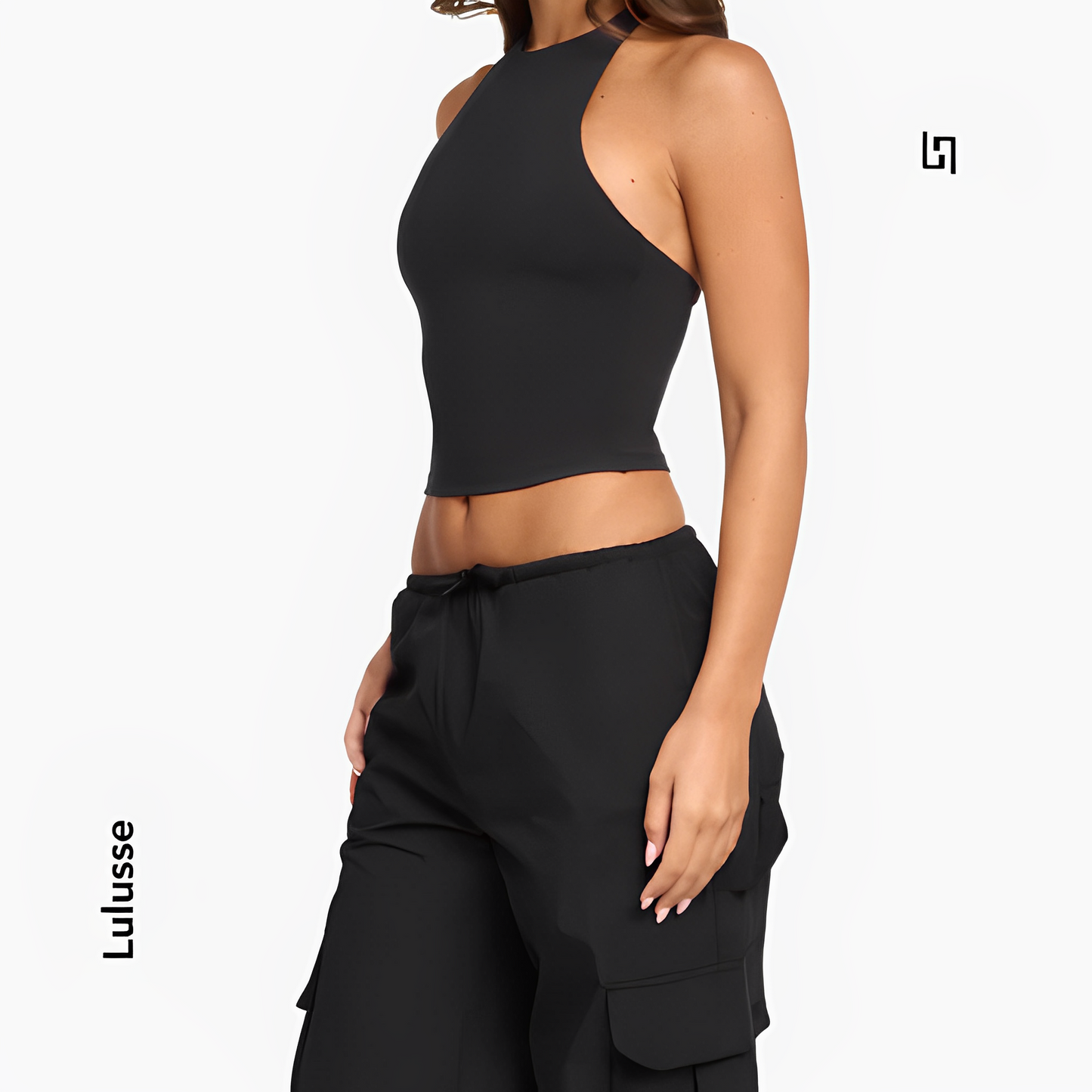 LuxeNoiré Halter Crop