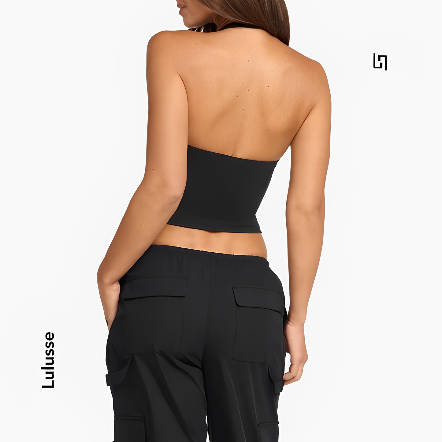 LuxeNoiré Halter Crop