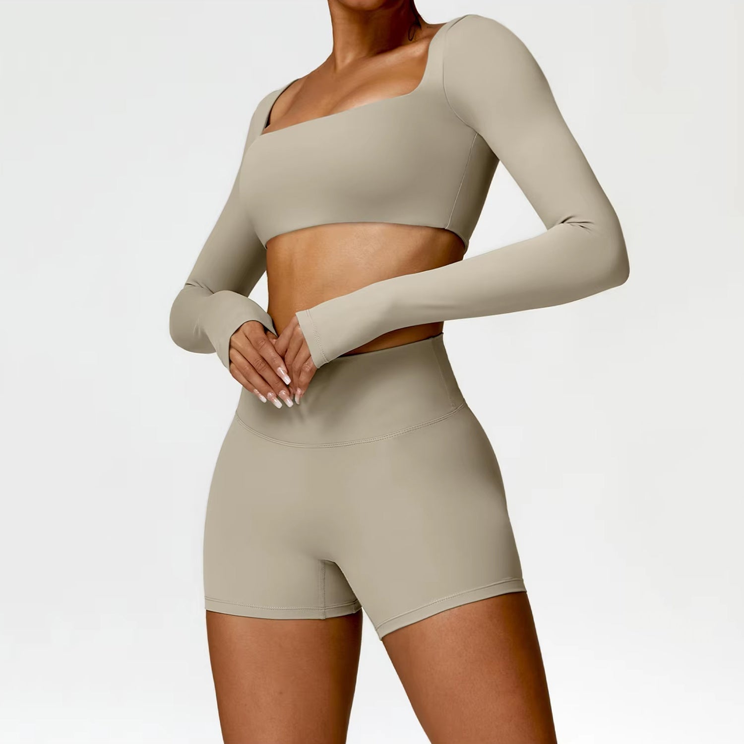 LuxeShape Special Long Crop ve Şort Takım