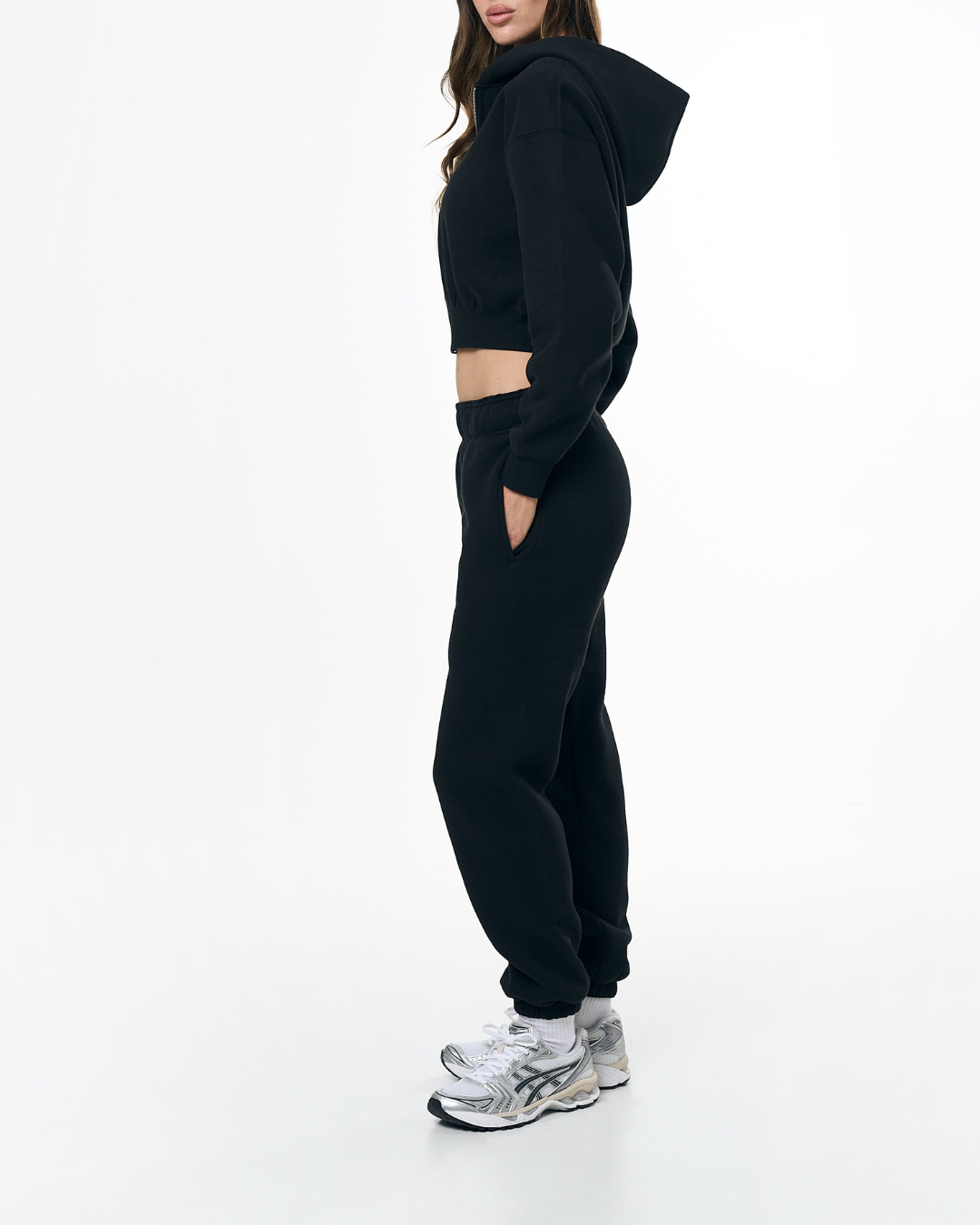 LuxeIcon Cozy Zip-Up Crop Hoodie