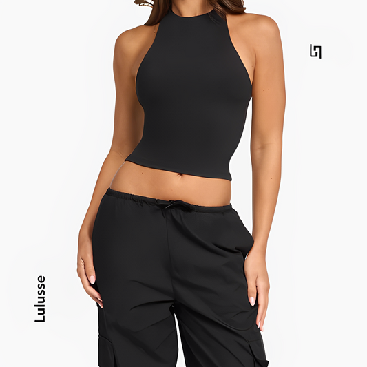 LuxeNoiré Halter Crop
